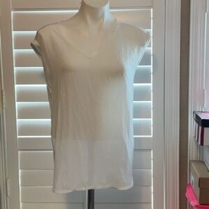 a'gaci White V-Neck Muscle Tee